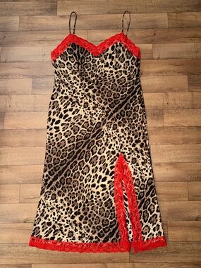 Dressed In LALA Size 3X Icons Only Lace Slip Dress In Leopard Print Sexy Lovely